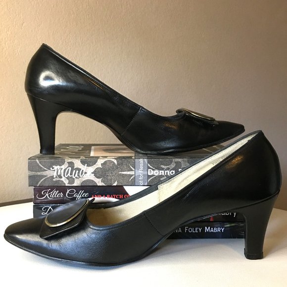 Ⓥⓘⓝⓣⓐⓖⓔ NATURALIZER Late 50's / Early 60's Mod Black Pump 8AA 𝐍𝐀𝐑𝐑𝐎𝐖 - Picture 3 of 13